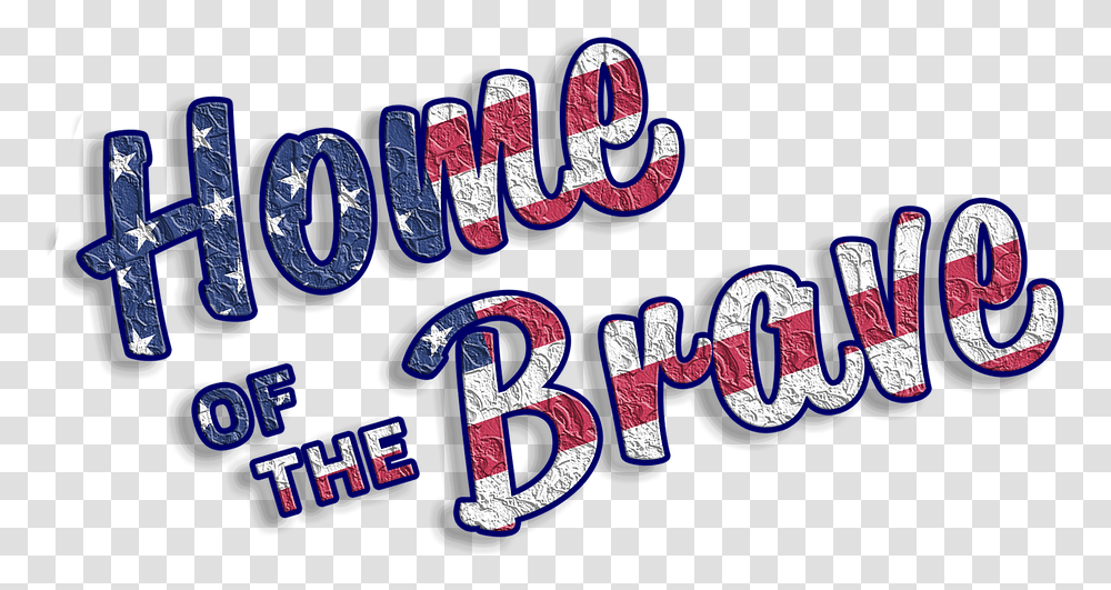 Phrase Saying Tag Land Home Brave Usa United Home Of The Brave Word, Alphabet, Wristwatch, Label Transparent Png