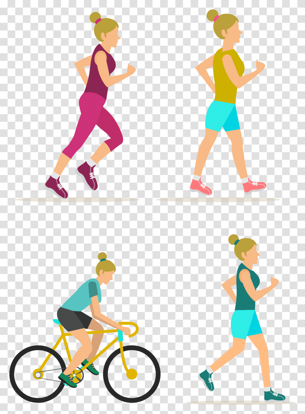 Physical Fitness Centre Icon Woman Transprent Exercise Flat Icons, Person, Bicycle, Vehicle, Transportation Transparent Png