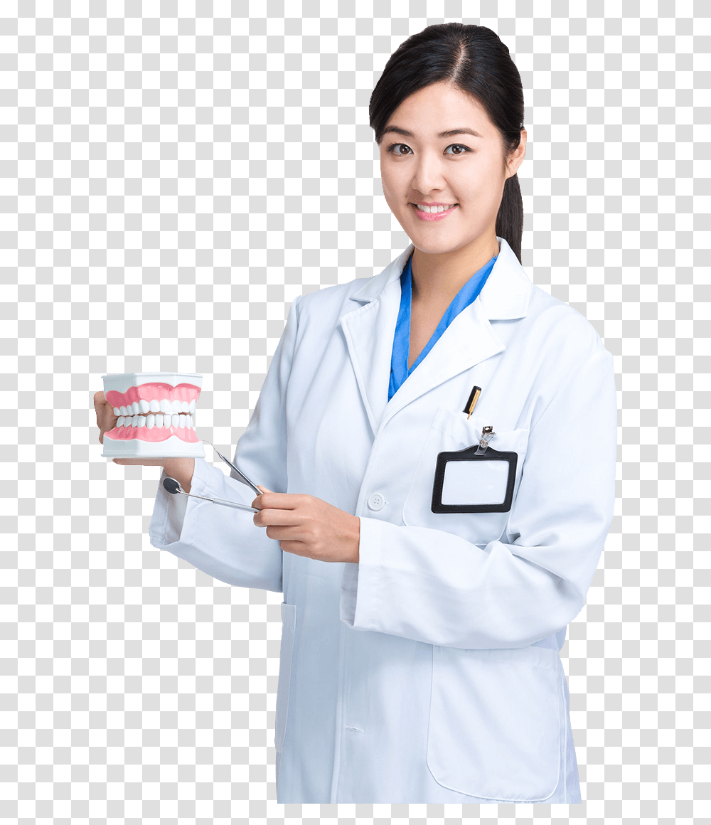 Physician Dentistry Tooth Dental Implant Female Doctor, Apparel, Lab Coat, Person Transparent Png