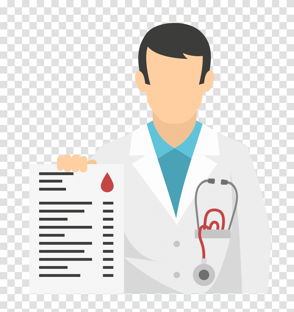 Physician Flat Design Icon, Apparel, Lab Coat, Person Transparent Png