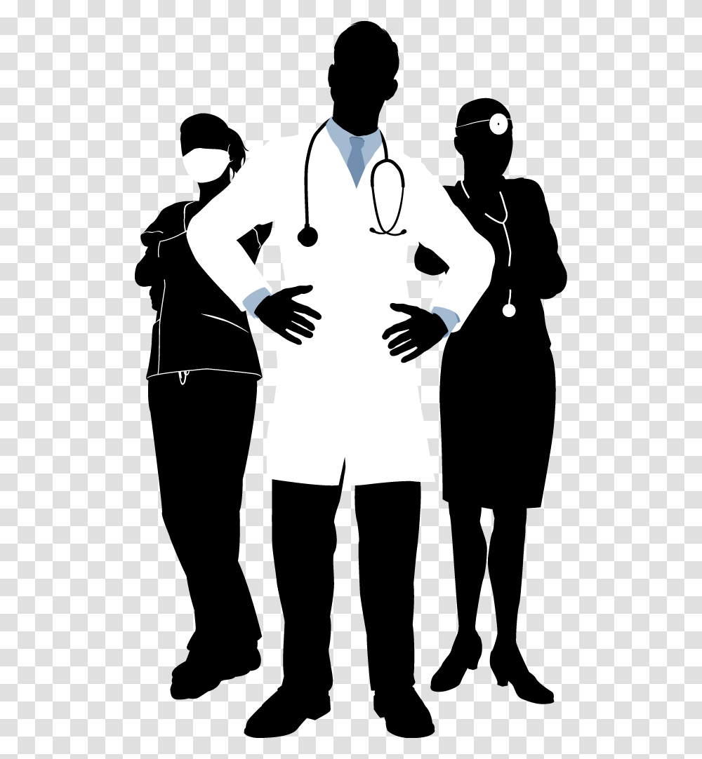Physician Photography Illustration Doctor Team Silhouette, Person, Human, Stencil, Performer Transparent Png