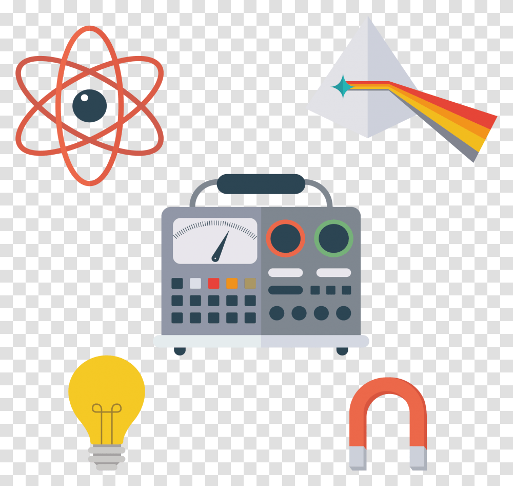 Physics Clipart Easy Drawing Of Atoms, Light, Electrical Device Transparent Png