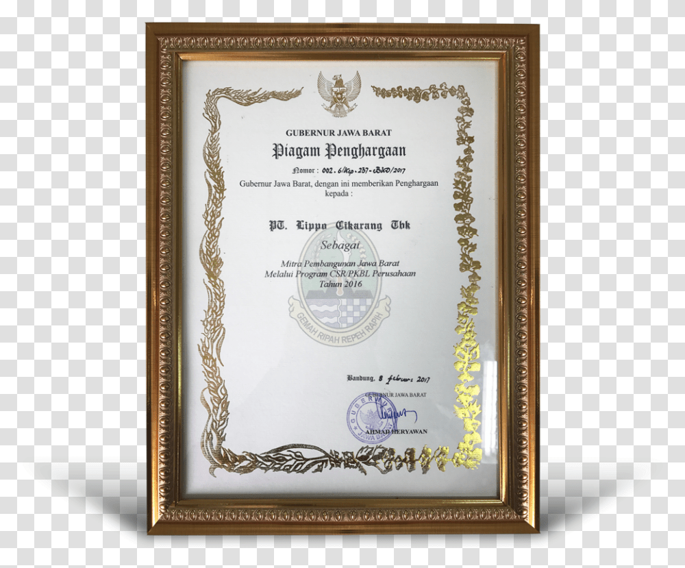 Piagam, Diploma, Document, Rug Transparent Png