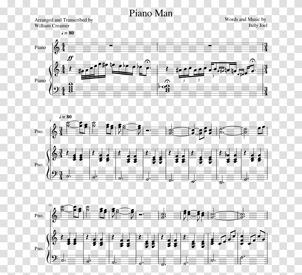 Piano Man Harmonica Sheet Music, Gray, World Of Warcraft Transparent Png