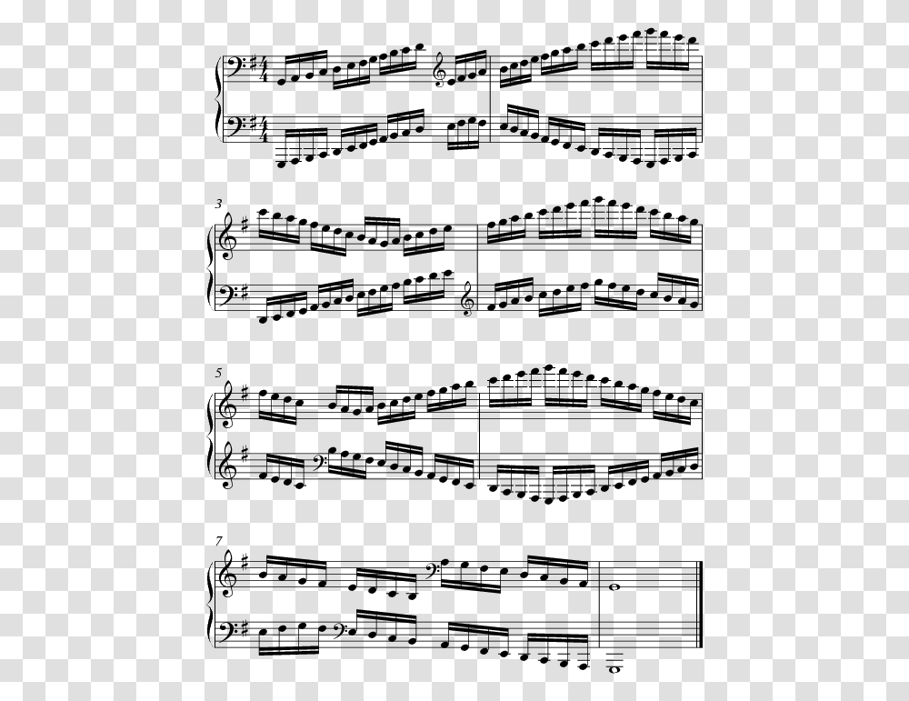 Piano Scales Contrary Motion, Sheet Music Transparent Png