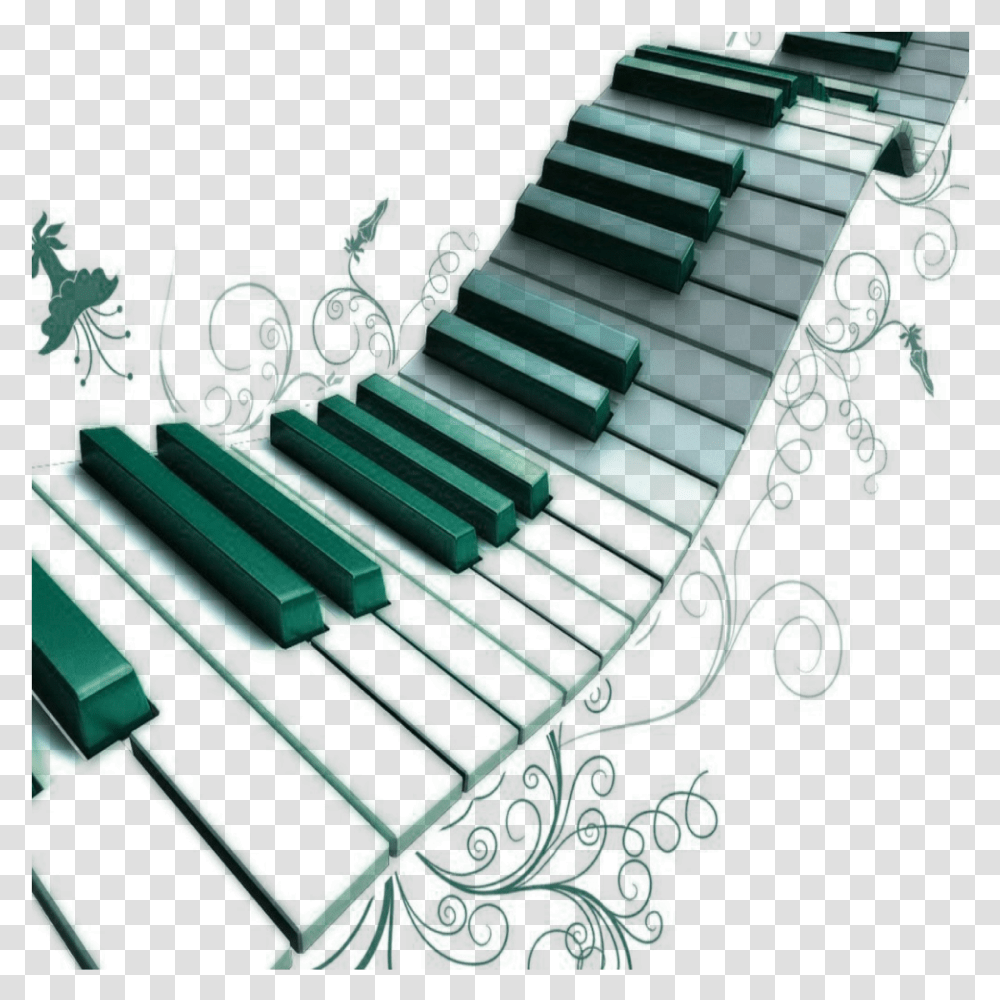 Pianokeys Pianokeyboard Keys Piano Music Piano, Staircase, Green Transparent Png