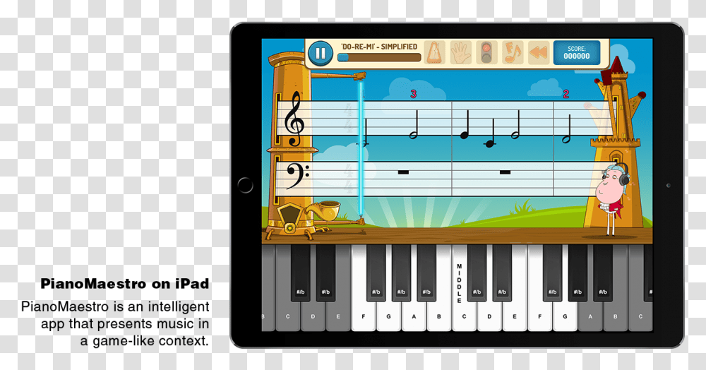 Pianomaestro On Ipad Musical Keyboard, Electronics, Sheet Music, Number Transparent Png