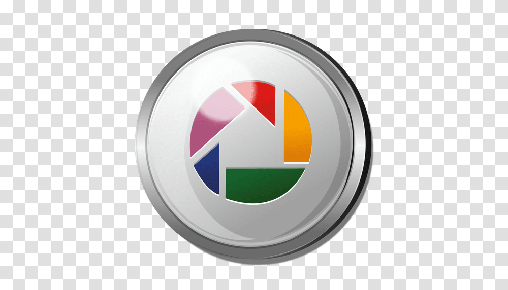 Picasa Round Metal Button, Logo, Trademark, Tape Transparent Png