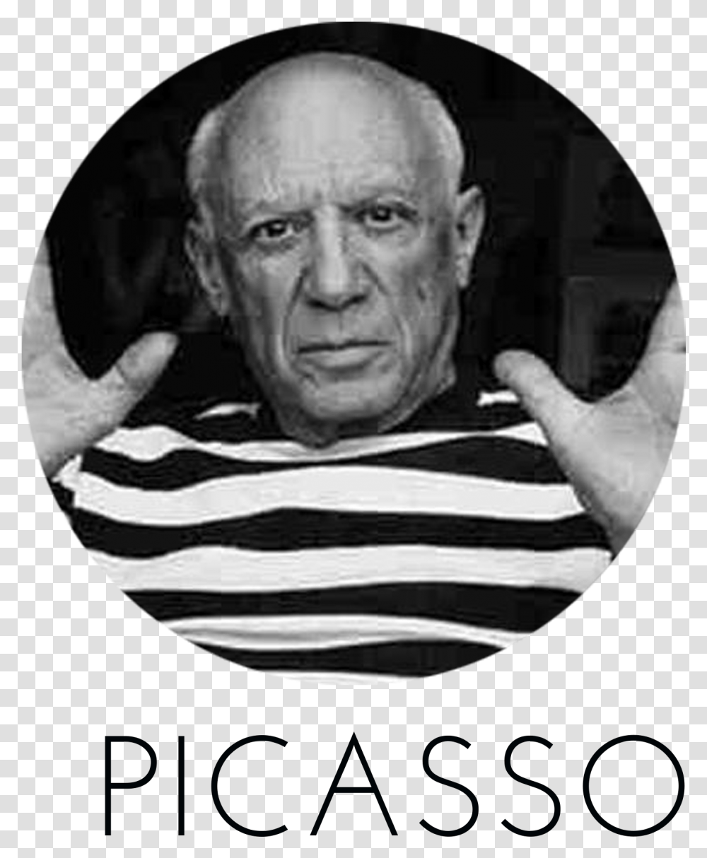 Picasso In Striped Shirt, Head, Face, Person, Human Transparent Png