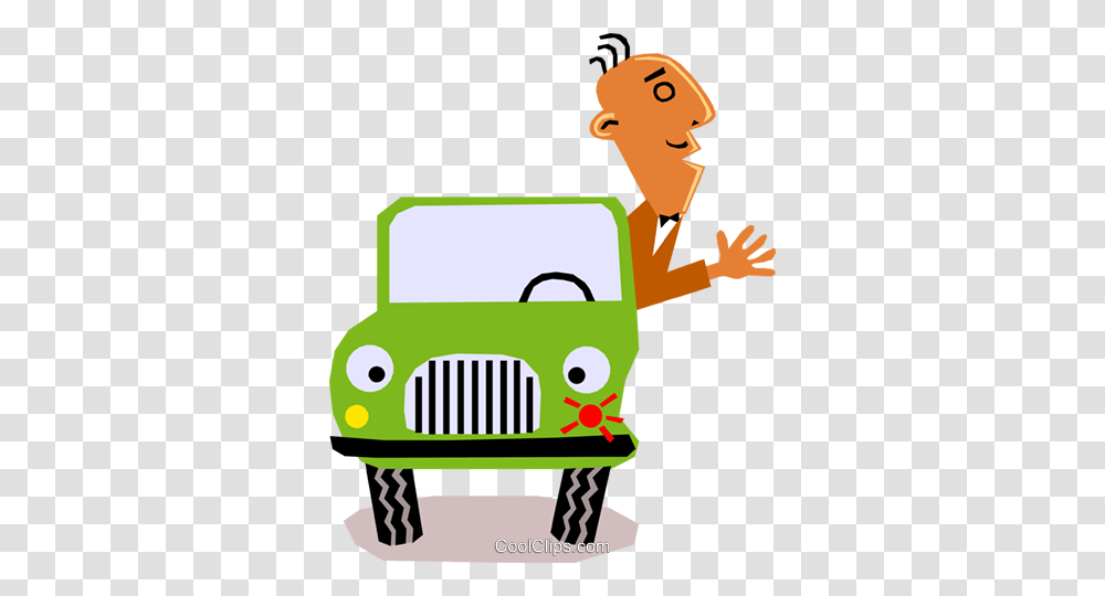 Picasso Man In Car Royalty Free Vector Clip Art Illustration, Transportation, Vehicle, Automobile, Jeep Transparent Png