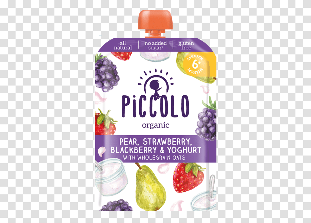 Piccolo Organic Smooth Blushing Berries Pear And Banana, Fruit, Plant, Food, Grapes Transparent Png