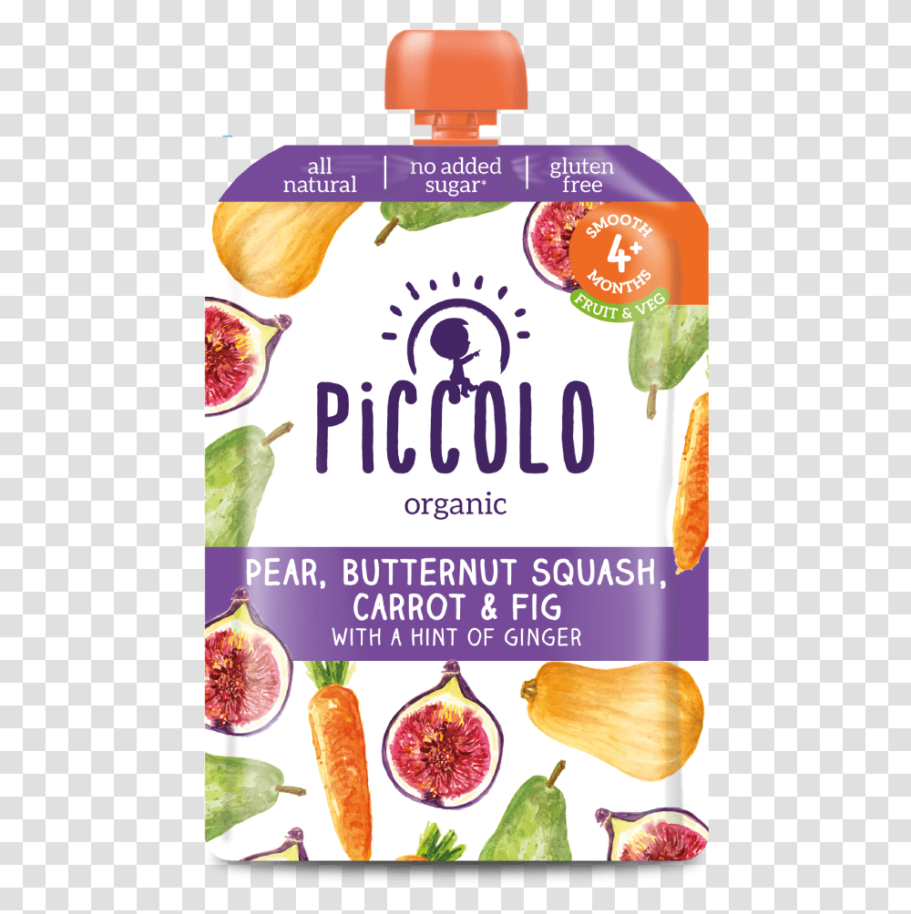 Piccolo Organic Sweet Potato Carrot And Squash, Plant, Food, Fruit, Bird Transparent Png