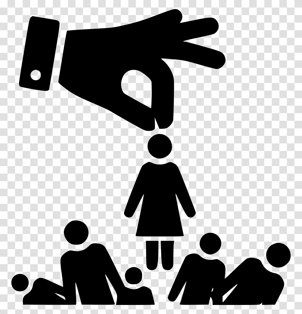 Pick Recruitment Selection Select Female Hr Employee Recruitment And Selection Icon, Stencil, Silhouette, Crowd Transparent Png