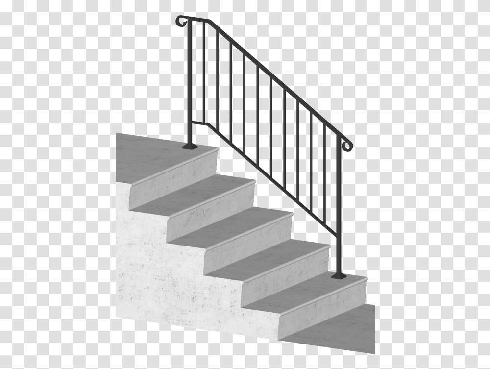 Picket 4 4 Foot Post To Post Spans 4 Stair Risers Handrails For Concrete Steps, Banister, Staircase, Railing Transparent Png