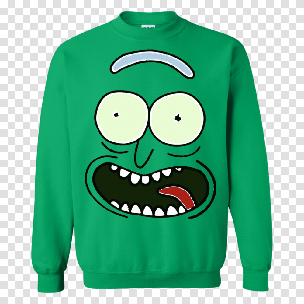 Pickle Rick Face Shirt Rick And Morty, Apparel, Sleeve, Long Sleeve Transparent Png