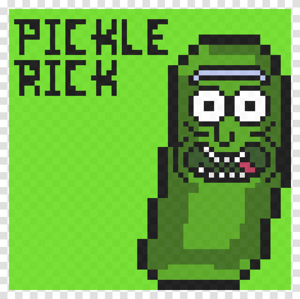 Pickle Rick Pixel Art, Green, Minecraft Transparent Png
