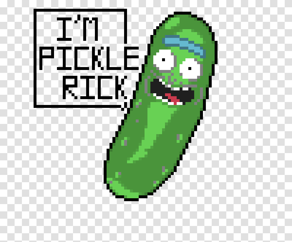 Pickle Rick Pixel Art Maker, Plant, Food, Vegetable, Wall Transparent Png