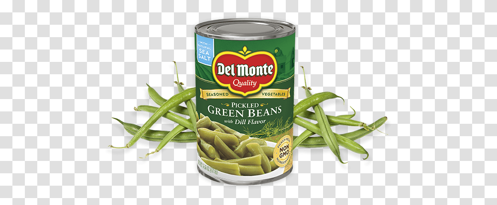 Pickled Green Beans With Dill Flavor Del Monte Wax And Green Beans, Plant, Produce, Food, Canned Goods Transparent Png
