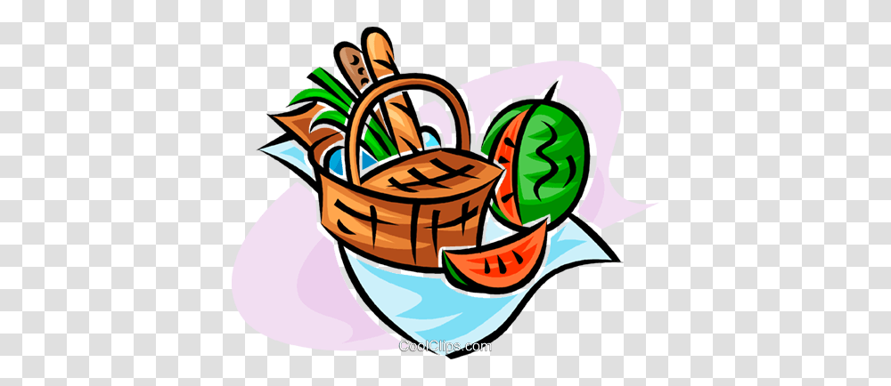 Picnic Basket And Watermelon Royalty Free Vector Clip Art, Shopping Basket, Dynamite, Bomb, Weapon Transparent Png