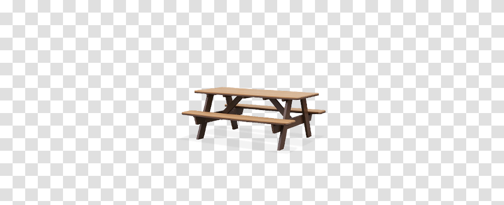 Picnic Table With Attached Seats, Furniture, Coffee Table, Bench, Tabletop Transparent Png