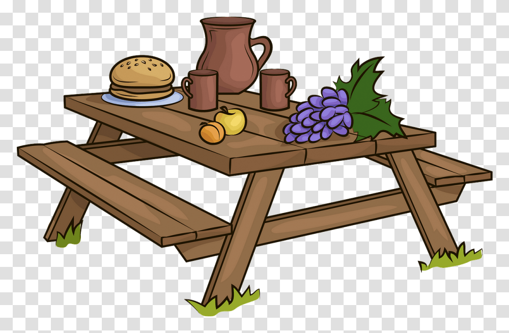 Picnic Table With Food Clipart, Furniture, Tabletop, Coffee Table, Dining Table Transparent Png
