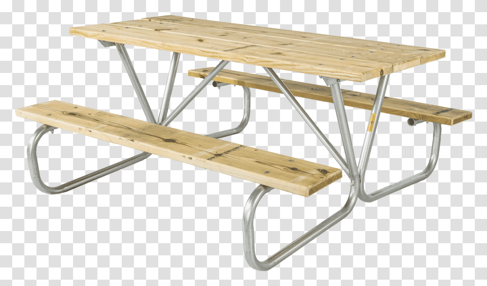 Picnic Table Wooden Top Metal Frame, Furniture, Tabletop, Coffee Table, Bench Transparent Png