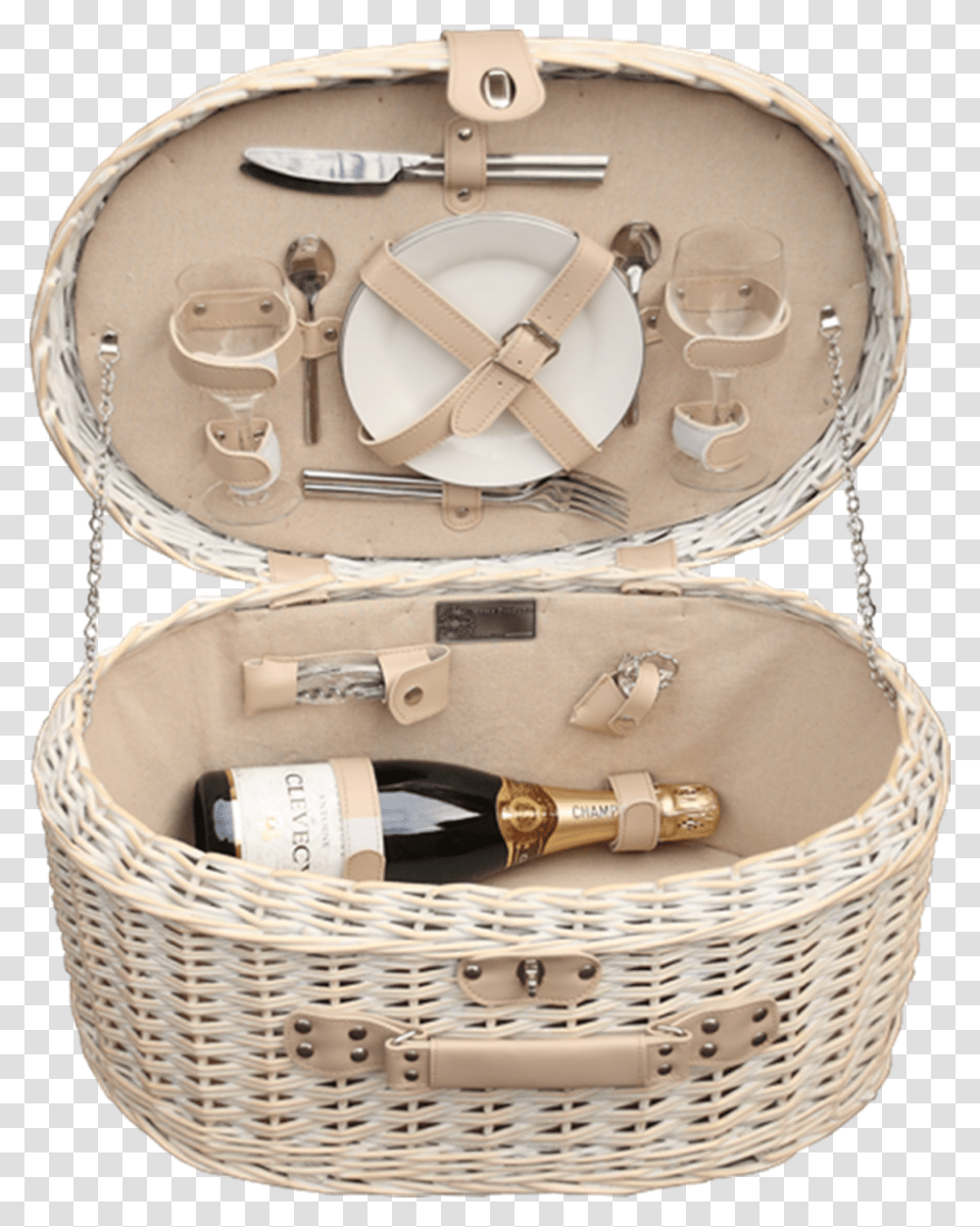 Picnickurv Champagne, Basket, Bottle, Clock Tower, Architecture Transparent Png