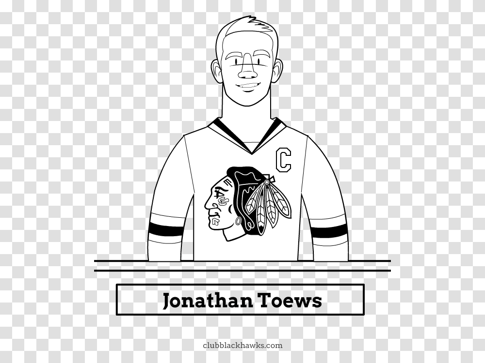 Pics Of Coloring Pages Of Blackhawks Hockey Chicago Blackhawks, Shirt, Person, Stencil Transparent Png