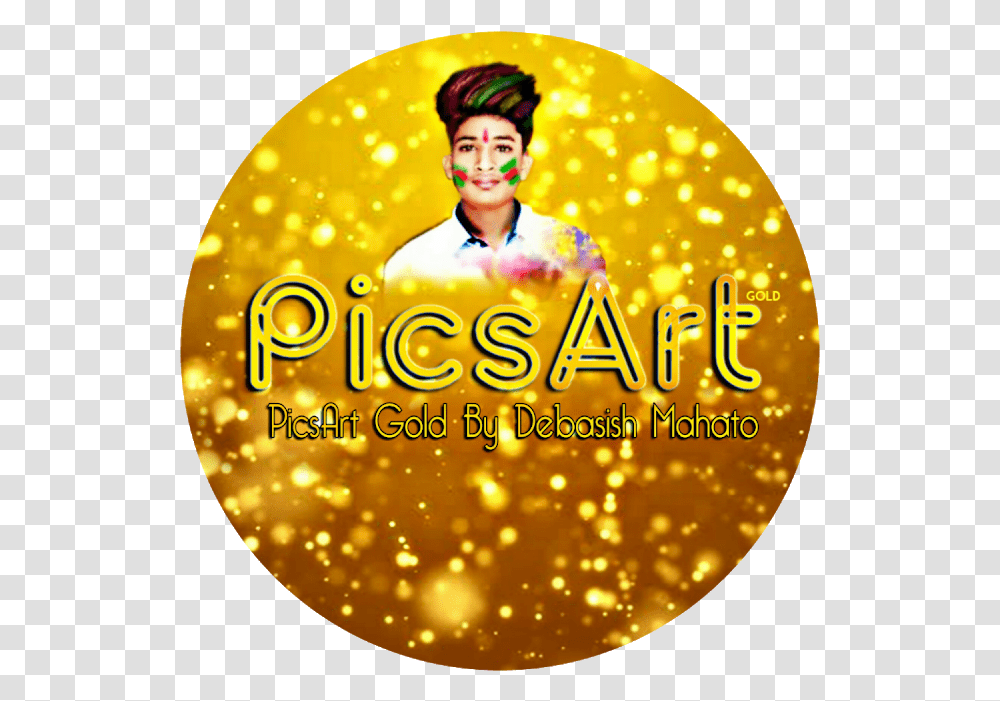 Picsart Gold New Fonts Label, Person, Lighting, Face, Diwali Transparent Png