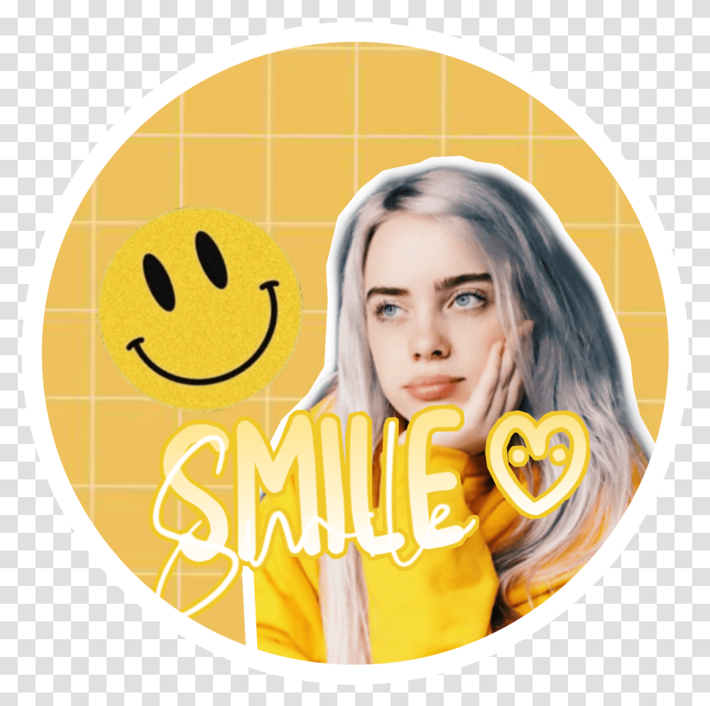 Picsart Icon Aesthetic Yellow Tiktok Pink, Person, Female, Advertisement, Face Transparent Png
