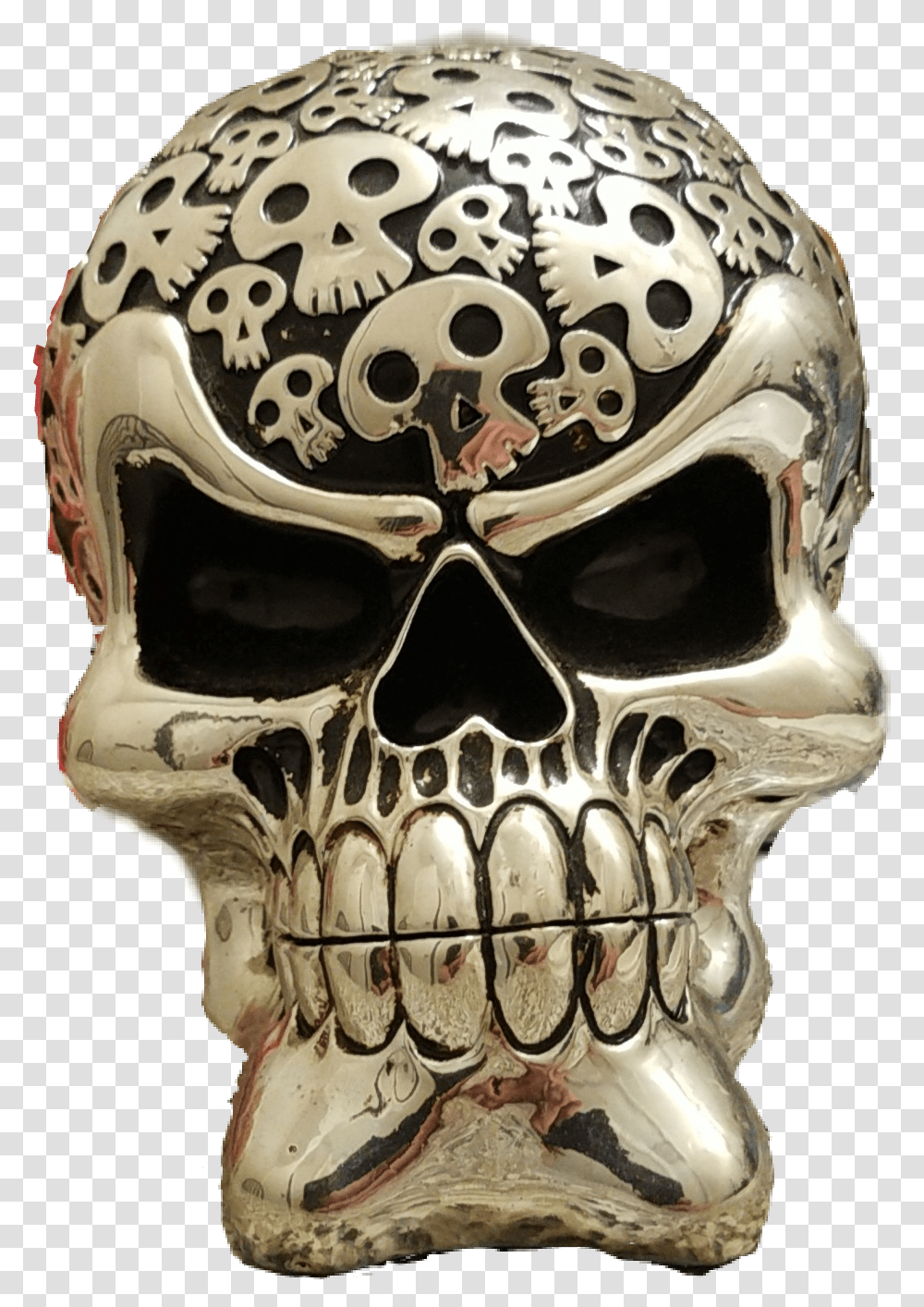Picsart Sticker Mysticker Skull Shiny Silver Skull, Helmet, Apparel, Jaw Transparent Png