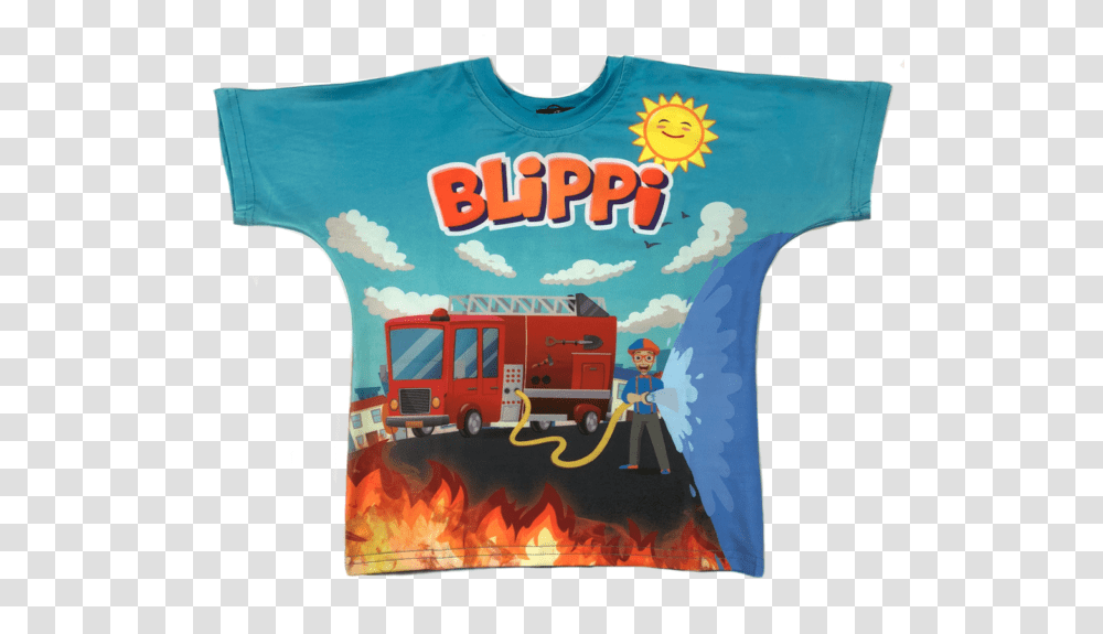 Picture 1 Of Blippi Fire Truck Shirt, Apparel, Vehicle, Transportation Transparent Png