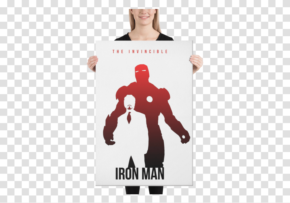 Picture 1 Of Iron Man Minimal Posters, Person, Advertisement, Hand Transparent Png