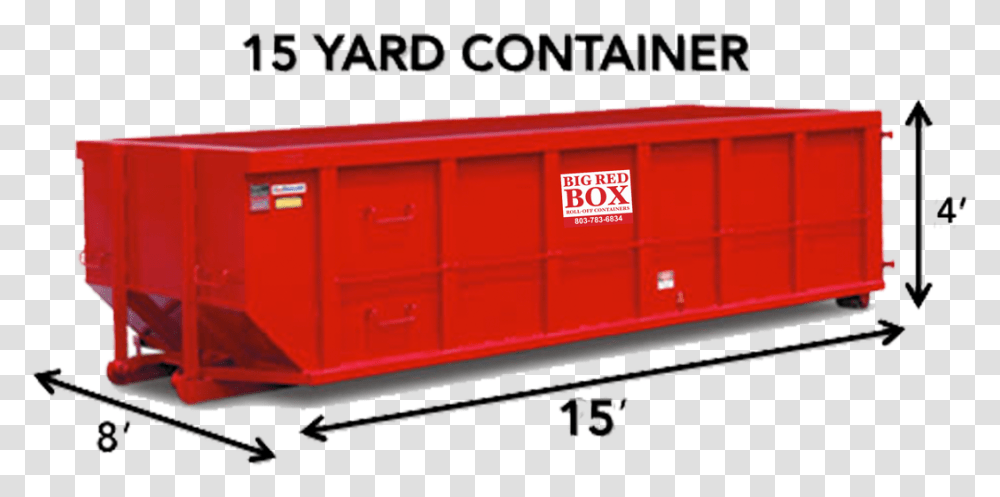 Picture 15yd Dumpster, Shipping Container, Freight Car, Vehicle, Transportation Transparent Png
