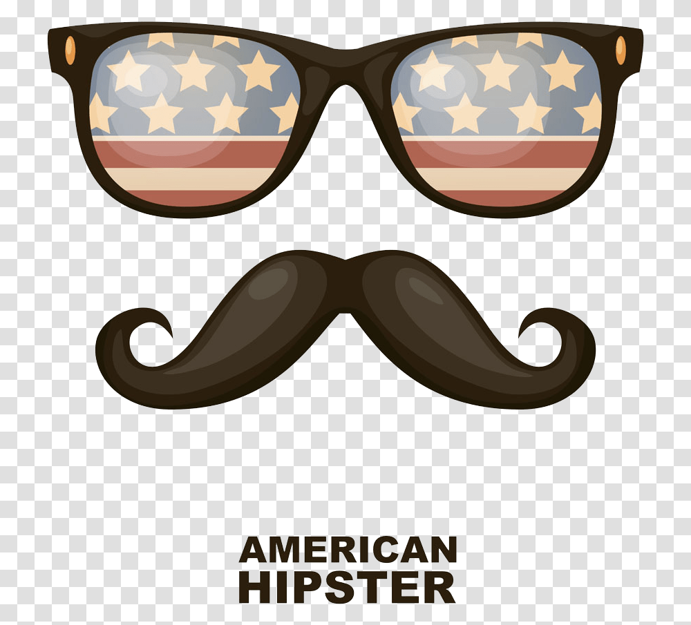 Picture Bearded Fashion Moustache Material Free Hd American Flag Sunglasses Vector, Goggles, Accessories, Accessory, Mustache Transparent Png
