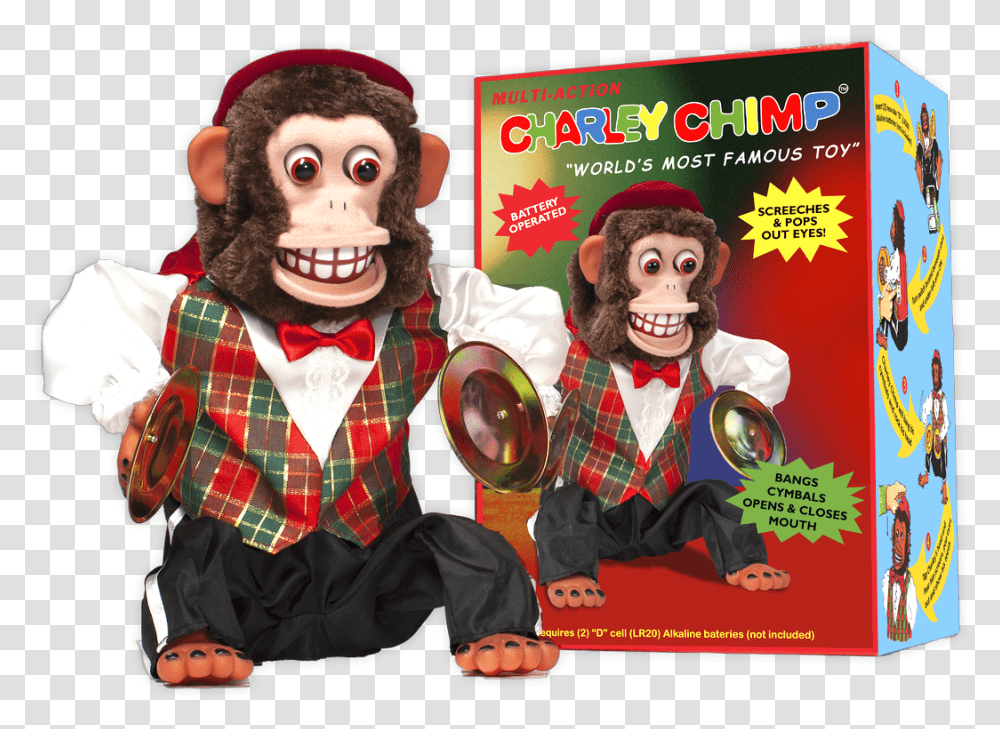 Picture Charley Chimp Cymbal Playing Monkey, Person, Human, Performer, Advertisement Transparent Png