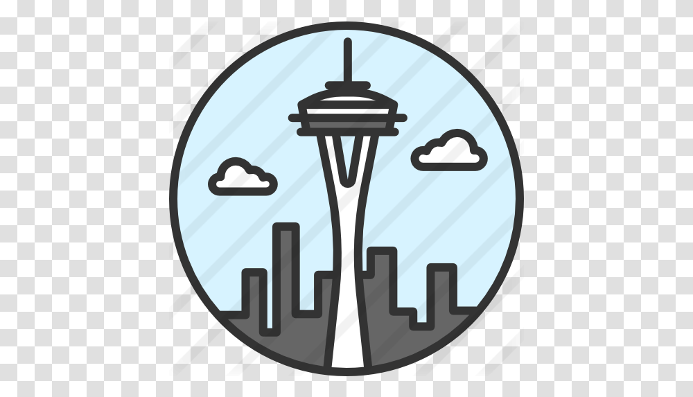 Picture Easy Simple Space Needle Drawing, Emblem, Symbol, Logo, Trademark Transparent Png