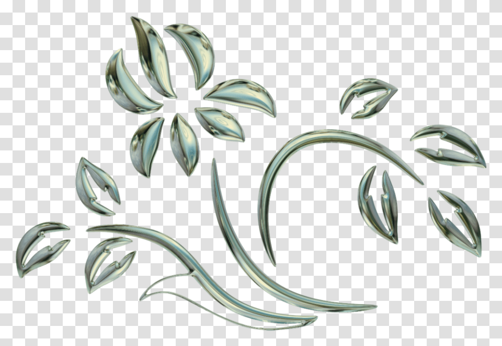 Picture Flower Silver Colour, Graphics, Art, Floral Design, Pattern Transparent Png