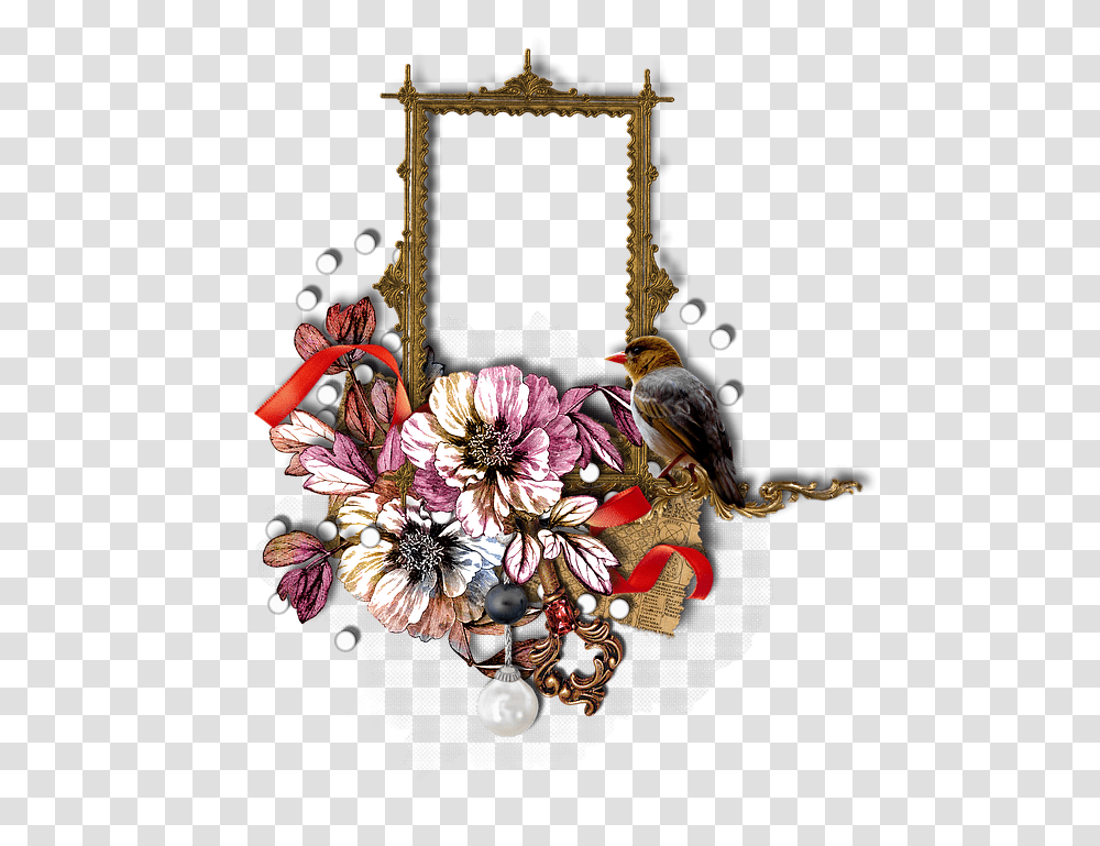 Picture Frame, Bird, Animal, Floral Design Transparent Png