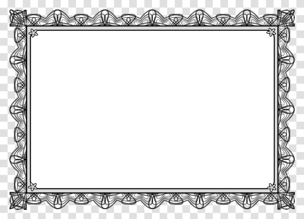 Picture Frame Line Art Square Black And White Templates, White Board, Screen, Electronics, Projection Screen Transparent Png