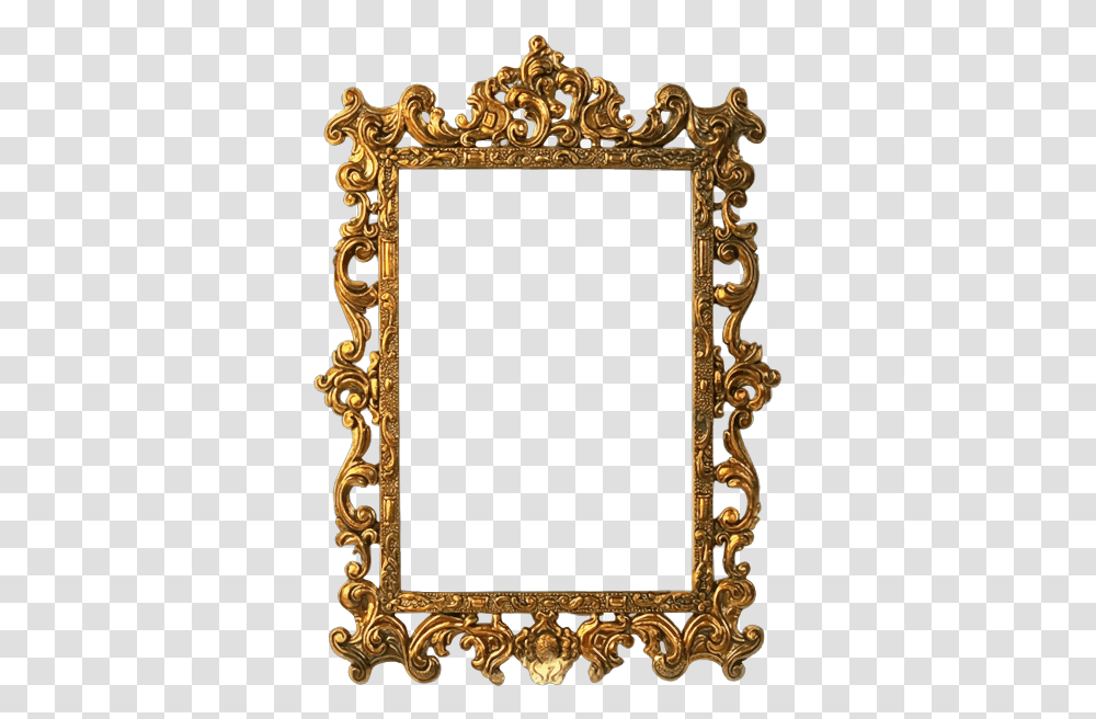 Picture Framebrassrectangle Design Photo Frame Hd, Gate, Mirror, Furniture, Gold Transparent Png