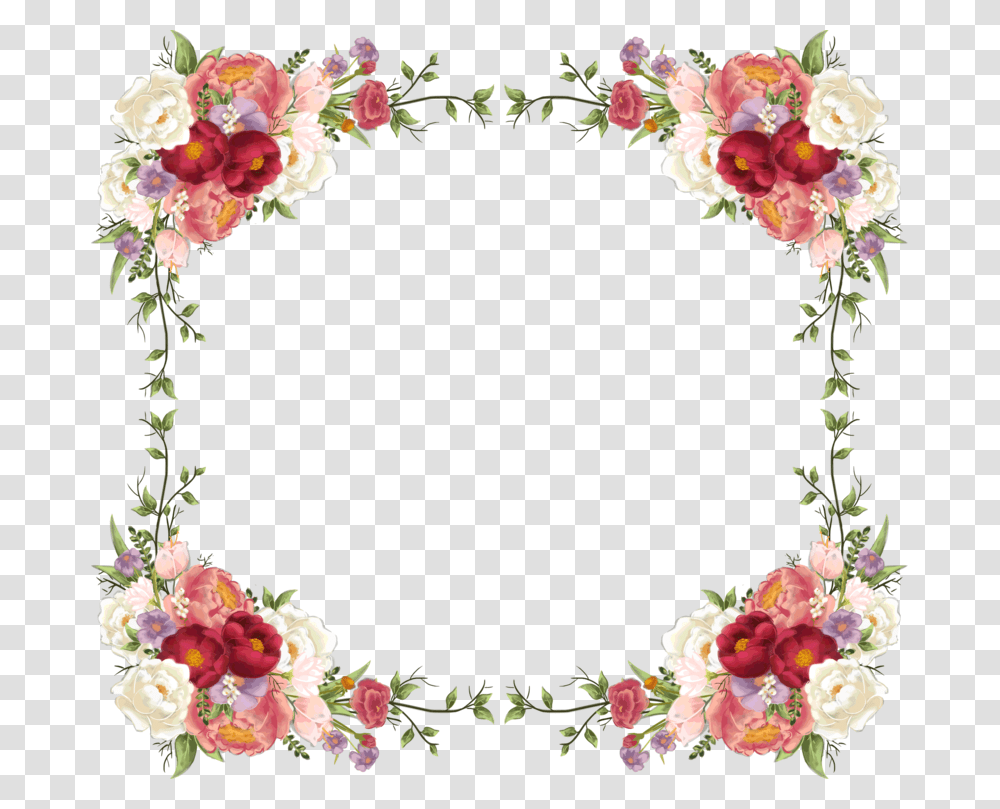Picture Frameplantflower Flowers Frame, Blossom, Wreath, Rose, Flower Arrangement Transparent Png