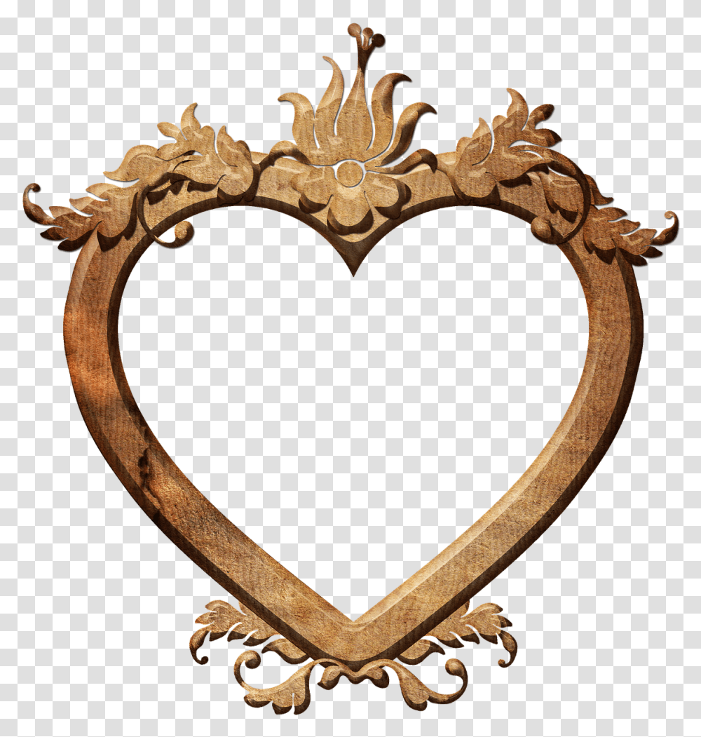 Picture Frames Love Mirror Heart Love Photo Frame, Bronze, Cushion, Treasure, Jewelry Transparent Png