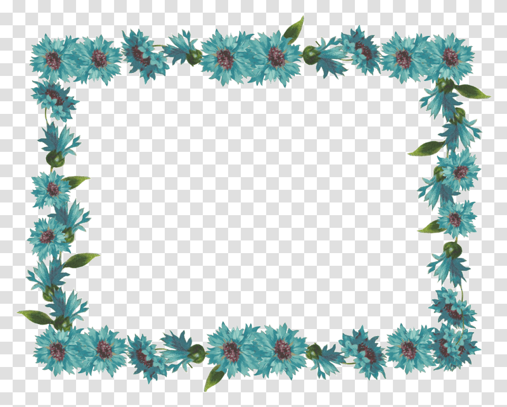Picture Frames With Simple Borders Download Blue Green Border Free Download Hd, Wreath, Plant, Floral Design, Pattern Transparent Png