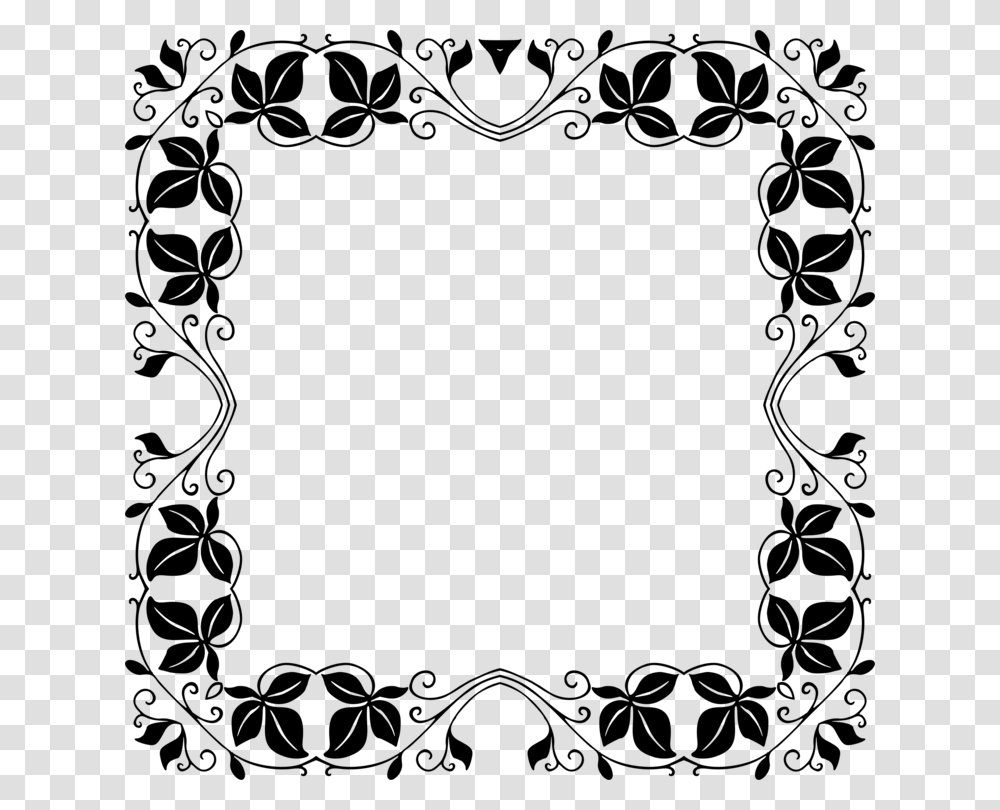 Picture Framevisual Artsflower Border Design Black And White, Gray, World Of Warcraft Transparent Png