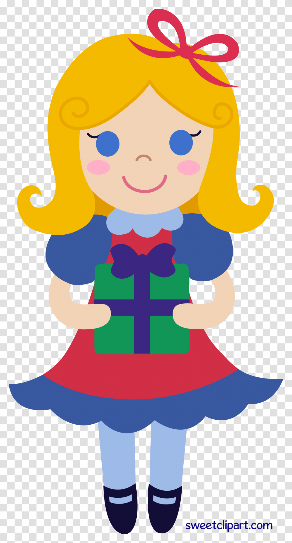 Picture Free Library Christmas Gifts Clipart Girl With Girl With Gift Clipart, Rattle, Food, Sweets, Confectionery Transparent Png