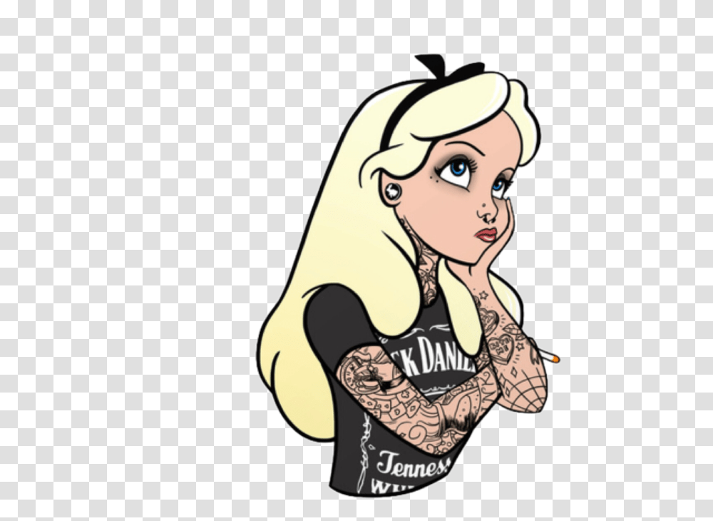 Picture Freeuse Download Alice Drawing Hipster Princesse Disney Punk Rock, Skin, Arm, Person, Human Transparent Png