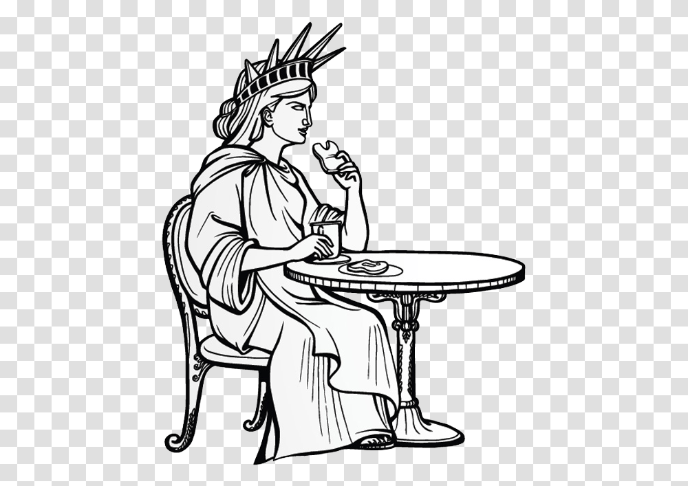 Picture Freeuse Library Of Liberty Illustration To Liberty Statue Illustration, Person, Drawing, Furniture Transparent Png