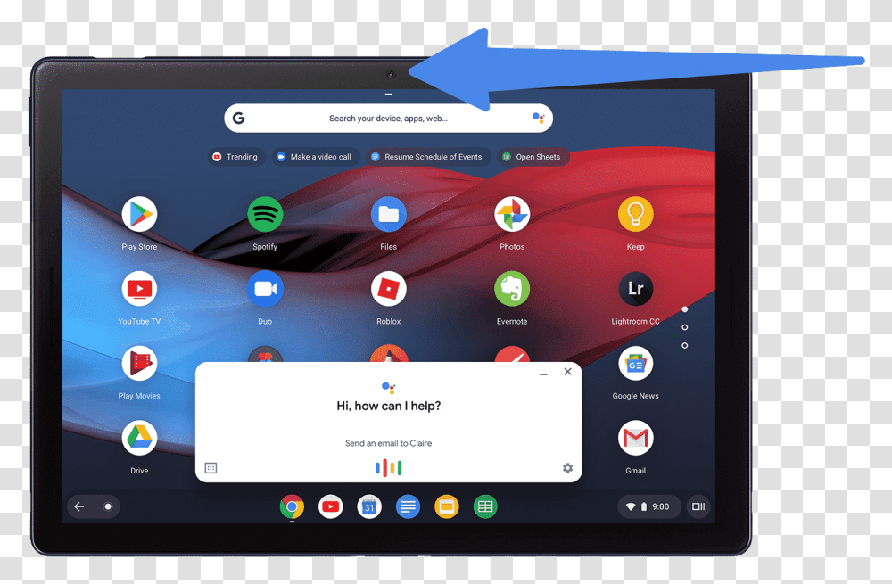 Picture Google Pixel Slate Camera, Computer, Electronics, Tablet Computer, Stereo Transparent Png