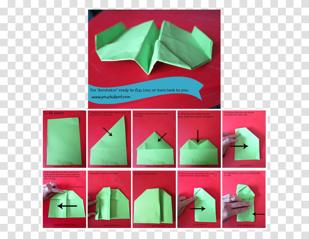 Picture Make An Acrobatic Paper Plane, Origami, Diagram Transparent Png
